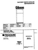 COVER Diagram and Parts List for GRT21PRHW0  Gibson Refrigerator