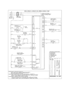 Wiring Diagram Diagram and Parts List for FPEW2785PFC  Frigidaire Wall Oven