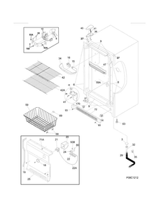 Cabinet Diagram and Parts List for 25328732C1  Kenmore Freezer