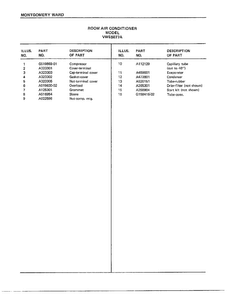 Room Air Conditioner Page 6 Diagram and Parts List for 5077A  Frigidaire Air Conditioner