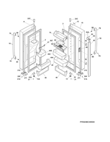 Fresh Food Door Diagram and Parts List for EW23BC85KSAA  Electrolux Refrigerator