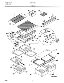 Shelves Diagram and Parts List for OEMFRGCONV6L  Frigidaire Refrigerator