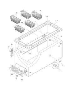 Cabinet Diagram and Parts List for FFC0923DW14  Frigidaire Freezer