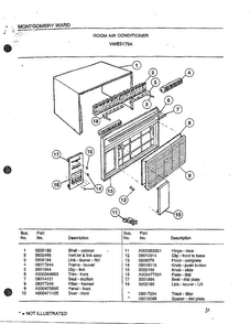 Room Air Conditioner Diagram and Parts List for 5179A  Frigidaire Air Conditioner