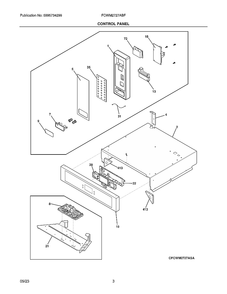 Control Panel Diagram and Parts List for FCWM2727ABF  Electrolux Microwave Oven Combo