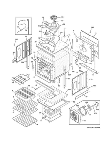 Body Diagram and Parts List for FGEW2765PFA  Frigidaire Wall Oven