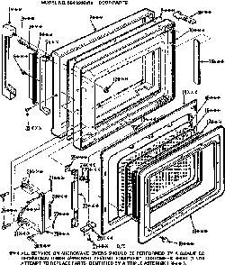 Door Parts Diagram and Parts List for 5649998110  Kenmore Microwave