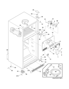 Cabinet Diagram and Parts List for LFHT2117LB8  Frigidaire Refrigerator