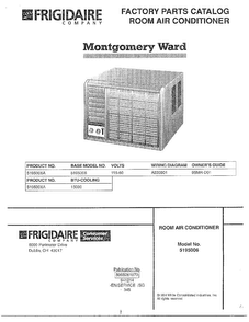 Room Air Conditioner/front Cover Diagram and Parts List for 5195006A  Frigidaire Air Conditioner