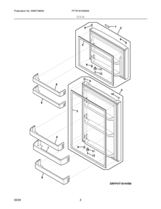 Door Diagram and Parts List for FFTR1814WWA  Frigidaire Refrigerator