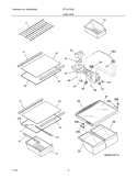 SHELVES Diagram and Parts List for FRT21FG3DW1  Frigidaire Refrigerator