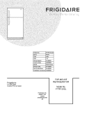 COVER Diagram and Parts List for FFTR1515LW2  Frigidaire Refrigerator