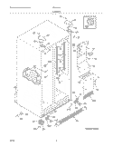 CABINET Diagram and Parts List for FRS6HF6JW0  Frigidaire Refrigerator