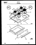 TOP / DRAWER Diagram and Parts List for GEF301SADA  Gibson Range