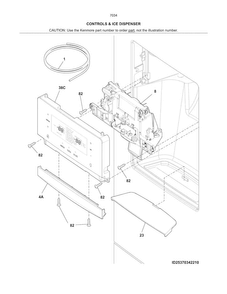Controls & Ice Dispenser Diagram and Parts List for 2537034241C  Kenmore Refrigerator