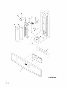 Control Panel Diagram and Parts List for 79048842901  Kenmore Microwave