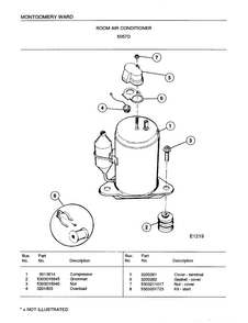 Room Air Conditioner Page 5 Diagram and Parts List for 5057D  Frigidaire Air Conditioner