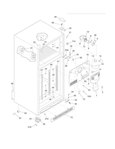 Cabinet Diagram and Parts List for FGHT1844KF6  Frigidaire Refrigerator