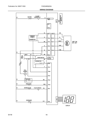 Wiring Diagram Diagram and Parts List for FGID2466QD2A  Frigidaire Dishwasher