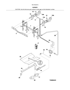 Burner Diagram and Parts List for 79073033315  Kenmore Range