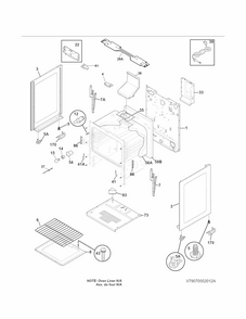 Body Diagram and Parts List for 79073233312  Kenmore Range