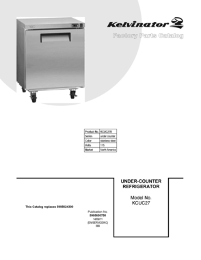 01 - COVER SHEET Diagram and Parts List for KCUC27R  Frigidaire Refrigerator
