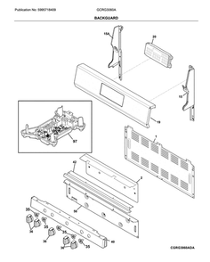 Backguard Diagram and Parts List for GCRG3060ADA  Frigidaire Range