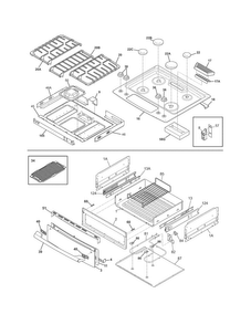 Top/drawer Diagram and Parts List for EI30GS55LWB  Electrolux Range