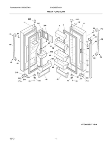 Fresh Food Doors Diagram and Parts List for EW28BS71ISD  Electrolux Refrigerator