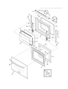 Door Diagram and Parts List for FGES3045KBE  Frigidaire Range
