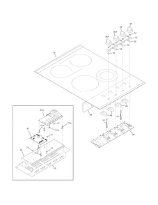 Control Panel Diagram and Parts List for FPEC3085KSB  Frigidaire Cooktop