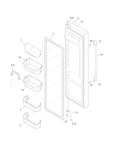 Refrigerator Door Diagram and Parts List for FPHS2399PF0  Frigidaire Refrigerator