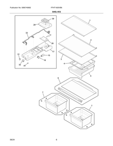 Shelves Diagram and Parts List for FFHT1835VB6  Frigidaire Refrigerator