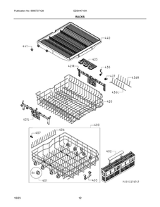 Racks Diagram and Parts List for GDSH4715AD0A  Frigidaire Dishwasher