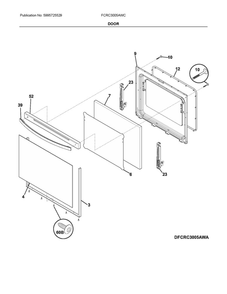 Door Diagram and Parts List for FCRC3005AWC  Frigidaire Range