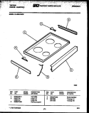COOKTOP PARTS Diagram and Parts List for 31-4989-00-03  Tappan Range