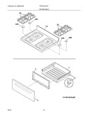 TOP/DRAWER Diagram and Parts List for FFGF3023LMC  Frigidaire Range