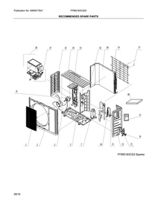 Recommended Spare Parts Diagram and Parts List for FFMS183CS20  Frigidaire Air Conditioner
