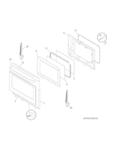Door Diagram and Parts List for FFGF3049LSG  Frigidaire Range