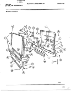 24" Built-in Dishwasher Page 3 Diagram and Parts List for 61-1021  Tappan Dishwasher