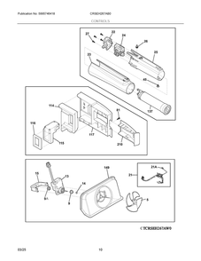 Controls Diagram and Parts List for CRSEH267AB0  Frigidaire Refrigerator