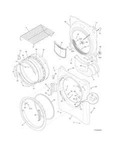 Front Panel/lint Filter Diagram and Parts List for EIMED60JIW6  Electrolux Dryer