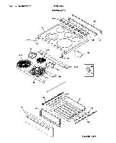 Top/drawer Diagram and Parts List for FFEH3054UBB  Frigidaire Range