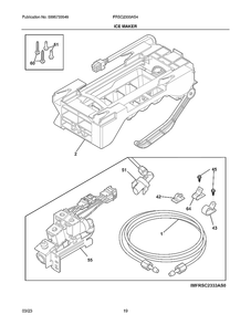 Ice Maker Diagram and Parts List for FRSC2333AS4A  Electrolux Refrigerator