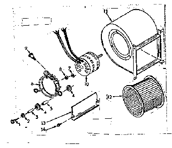 Blower Diagram and Parts List for 867765722  Frigidaire Furnace