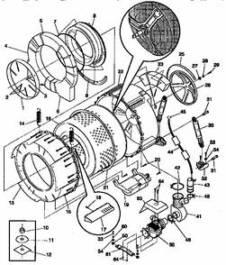 Tub And Motor Diagram and Parts List for FWT445GE  Frigidaire Washer