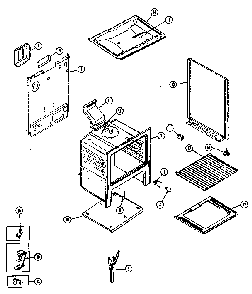 Cabinet Diagram and Parts List for 30-3348-01  Tappan Range