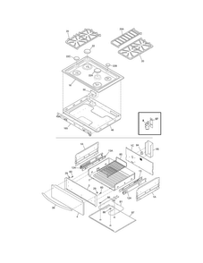 Top/drawer Diagram and Parts List for PLCS389ECI  Frigidaire Range