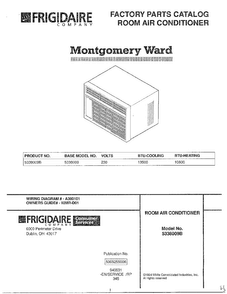 Cover Page Diagram and Parts List for 5338009B  Frigidaire Air Conditioner