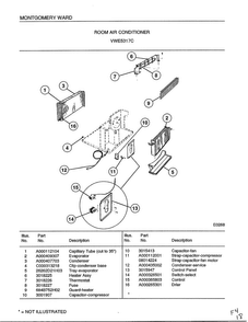 Room Air Conditioner Page 2 Diagram and Parts List for 5317C  Frigidaire Air Conditioner